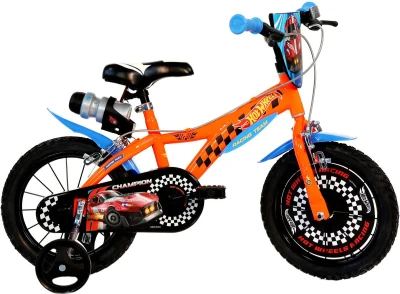 DINO BIKES Detský bicykel Hot Wheels oranžový 14 vyvažovacie kolieska DINO BIKES Detský bicykel Hot Wheels oranžový 14 vyvažovacie kolieska