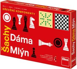 Dino DŘEVO Hra Šachy, Dáma, Mlýn 3v1 (společenská hra) Dino DŘEVO Hra Šachy, Dáma, Mlýn 3v1 (společenská hra)
