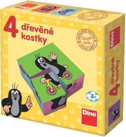 Dino DŘEVO Kostky obrázkové Krtek (Krteček) 4ks kubus (dřevěná hračka) Dino DŘEVO Kostky obrázkové Krtek (Krteček) 4ks kubus (dřevěná hračka)