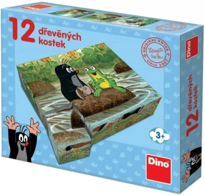 Dino DŘEVO Kubus Krtek a zvířátka (Krteček) obrázkové kostky set 12ks Dino DŘEVO Kubus Krtek a zvířátka (Krteček) obrázkové kostky set 12ks