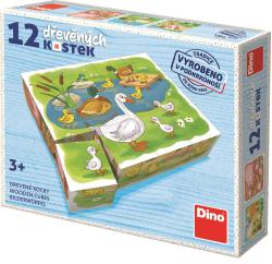 Dino DŘEVO Kubus Na farmě obrázkové kostky 12ks (dřevěná hračka)