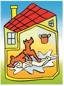 Dino DŘEVO Kubus Pejsek a kočička obrázkové kostky set 12ks