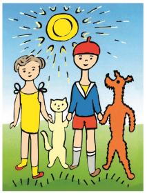 Dino DŘEVO Kubus Pejsek a kočička obrázkové kostky set 12ks