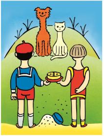 Dino DŘEVO Kubus Pejsek a kočička obrázkové kostky set 12ks