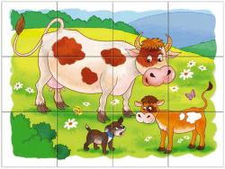 Dino DŘEVO Kubus set 12ks Na farmě obrázkové kostky