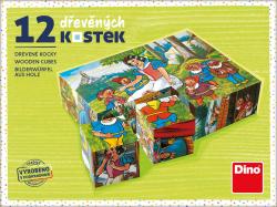 Dino DŘEVO Kubus Sněhurka obrázkové kostky set 12ks (dřevěná hračka)