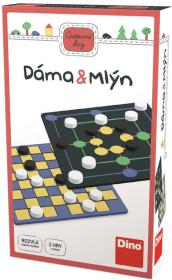 Dino Hra cestovní Dáma a Mlýn 2v1 (společenská hra)