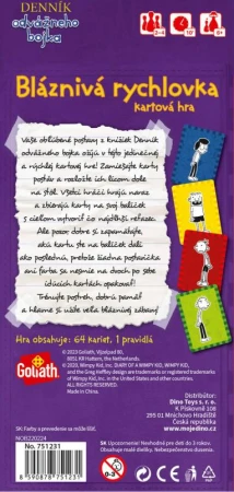 Dino Hra Denník odvážneho bojka Bláznivá rýchlovka SK (spoločenská hra)