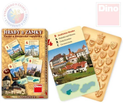 Dino Hra karty Kvarteto Hrady a zámky v krabičce (společenská hra) Dino Hra karty Kvarteto Hrady a zámky v krabičce (společenská hra)