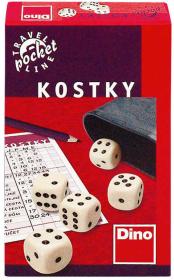 Dino Hra Kostky cestovní set 6ks s kelímkem a bločkem (společenská hra)