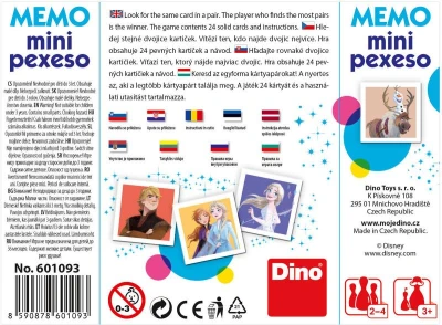 Dino HRA Pexeso Disney III. mini 12 dvojic 4 druhy (společenská hra)
