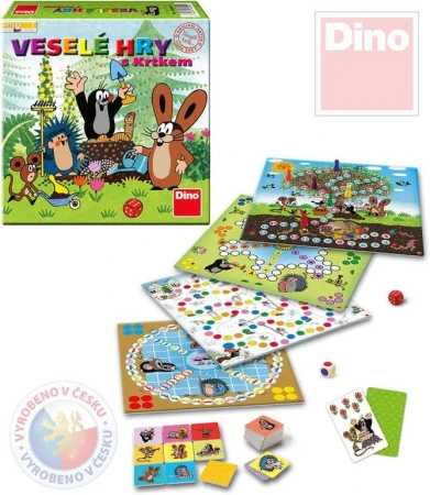 Dino Hra Veselé hry s Krtkem (Krteček) set 5 her 5v1 (společenská hra) Dino Hra Veselé hry s Krtkem (Krteček) set 5 her 5v1 (společenská hra)