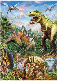 Dino Puzzle 100 dílků XL Svět dinosaurů 33x47cm svítí ve tmě skládačka