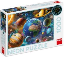 Dino Puzzle 1000 dílků Planety 66x47cm svítí ve tmě neon skládačka