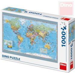 Dino Puzzle 1000 dílků Politická mapa světa 66x47cm skládačka v krabici Dino Puzzle 1000 dílků Politická mapa světa 66x47cm skládačka v krabici