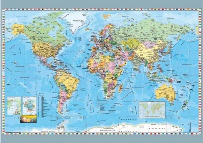 Dino Puzzle 1000 dílků Politická mapa světa 66x47cm skládačka v krabici
