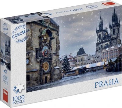 Dino Puzzle 1000 dílků Staroměstský orloj v zimě 66x47cm skládačka