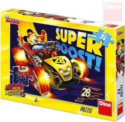 Dino Puzzle 24 dílků Mickey Mouse na závodě 26x18cm skládačka v krabici