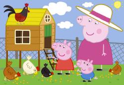Dino Puzzle 24 dílků Peppa Pig Slepičky 26x18cm skládačka v krabici