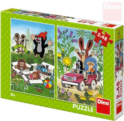 Dino Puzzle 2x48 dílků Krtek se raduje (Krteček) 18x26,5cm skládačka 2v1 Dino Puzzle 2x48 dílků Krtek se raduje (Krteček) 18x26,5cm skládačka 2v1