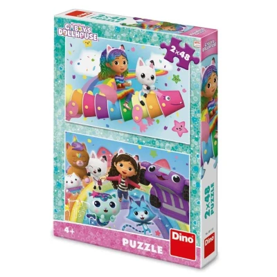 Dino Puzzle Gábi na duze 2x48 dílků 26x18cm skládačka