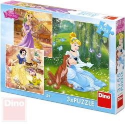 Dino Puzzle 3x55 dielikov Princezné 18x18cm skladačka 3v1 v krabici