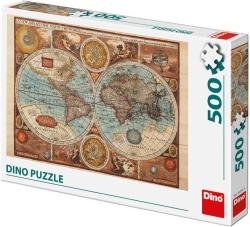 Dino Puzzle 500 dílků Mapa světa z roku 1626 47x33cm skládačka Dino Puzzle 500 dílků Mapa světa z roku 1626 47x33cm skládačka