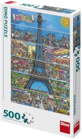 Dino Puzzle 500 dílků Paříž Eiffelova věž kreslená 33x47cm skládačka v krabici Dino Puzzle 500 dílků Paříž Eiffelova věž kreslená 33x47cm skládačka v krabici