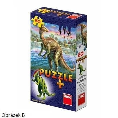 Dino Puzzle 60 dílků sauři 6 druhů + figurka saura