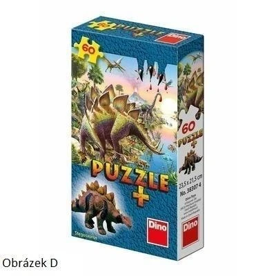 Dino Puzzle 60 dílků sauři 6 druhů + figurka saura