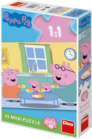 Dino Puzzle baby maxi 24 dílků Peppa Pig Oběd 47x66cm skládačka Dino Puzzle baby maxi 24 dílků Peppa Pig Oběd 47x66cm skládačka