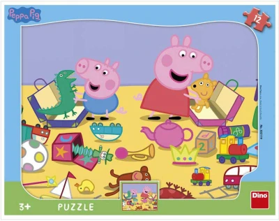 Dino Puzzle deskové 12 dílků Peppa Pig skládačka 31x23cm Dino Puzzle deskové 12 dílků Peppa Pig skládačka 31x23cm