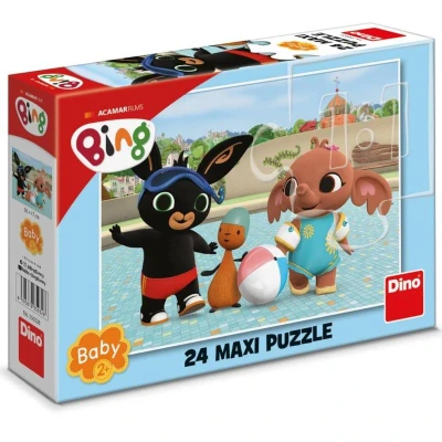 Dino Puzzle dětské 24 maxi dílků Bing u bazénu