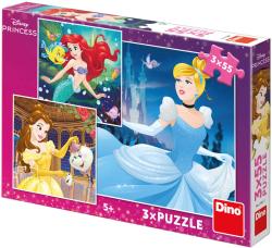 Dino Puzzle Disney Veselé princezny 3x55 dílků 18x18cm skládačka