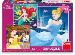 Dino Puzzle Disney Veselé princezny 3x55 dílků 18x18cm skládačka