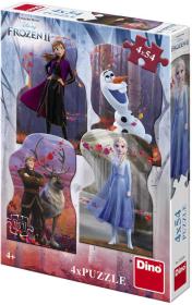 Dino Puzzle Frozen 2 - Hlavní postavy 4x54 dílků 13x19cm skládačka v krabici Dino Puzzle Frozen 2 - Hlavní postavy 4x54 dílků 13x19cm skládačka v krabici