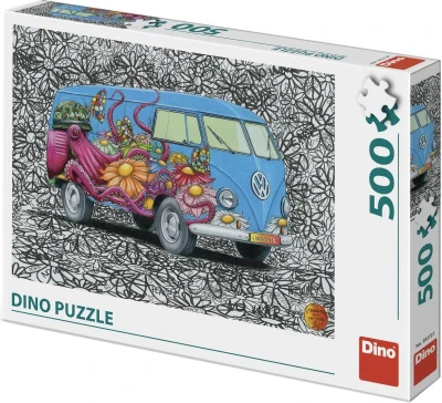 Dino Puzzle Hippies VW 47x33cm skládačka 500 dílků v krabici Dino Puzzle Hippies VW 47x33cm skládačka 500 dílků v krabici