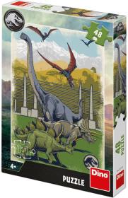 Dino Puzzle Jurský svět (Jurassic World) 18x26cm skládačka 48 dílků