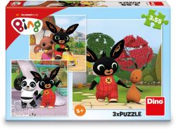 Dino Puzzle Králíček Bing si hraje 3x55 dílků 18x18cm skládačka