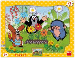 Dino Puzzle KRTEK a přátelé (krteček) 12 dílků tvary Dino Puzzle KRTEK a přátelé (krteček) 12 dílků tvary