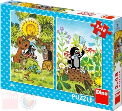Dino Puzzle Krtek a přátelé (Krteček) 18x26cm skládačka 2x48 dílků Dino Puzzle Krtek a přátelé (Krteček) 18x26cm skládačka 2x48 dílků