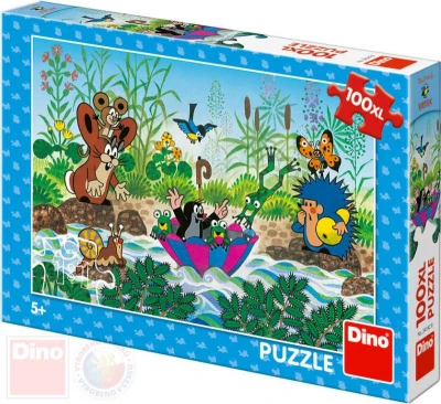 Dino Puzzle Krtkova plavba Krtek (Krteček) 47x33cm skládačka 100 dílků XL Dino Puzzle Krtkova plavba Krtek (Krteček) 47x33cm skládačka 100 dílků XL