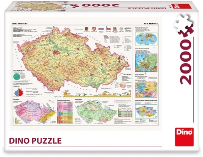 Dino Puzzle Mapy České republiky 97x69cm skládačka 2000 dílků