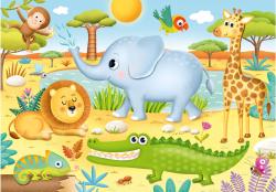 Dino Puzzle maxi baby První hraní Africká zvířátka 47x33cm 15 dílků XL