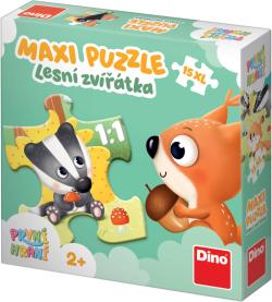 Dino Puzzle maxi baby První hraní Lesní zvířátka 47x33cm 15 dílků XL