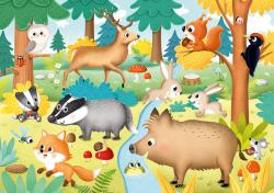 Dino Puzzle maxi baby První hraní Lesní zvířátka 47x33cm 15 dílků XL