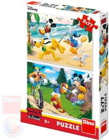 Dino Puzzle Mickey Mouse sportuje 26x18cm skládačka 2x77 dílků