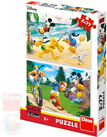 Dino Puzzle Mickey Mouse sportuje 26x18cm skládačka 2x77 dílků Dino Puzzle Mickey Mouse sportuje 26x18cm skládačka 2x77 dílků