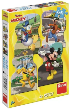 Dino Puzzle Mickey Mouse ve městě 4x54 dílků 13x19cm skládačka v krabici Dino Puzzle Mickey Mouse ve městě 4x54 dílků 13x19cm skládačka v krabici