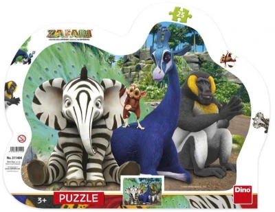 Dino Puzzle obrysové deskové 25 dílků Zafari skládačka 30x23cm Dino Puzzle obrysové deskové 25 dílků Zafari skládačka 30x23cm